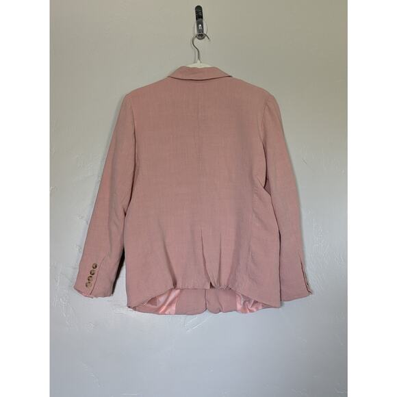 Lulus‎ Blazer Womens Small Dusty Rose Pink Linen Blend Single Breasted Preppy - Picture 4 of 8